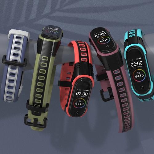 Jual STRAP TALI JAM TANGAN KARET RUBBER XSTRAP 2 WARNA XIAOMI MI BAND 5
