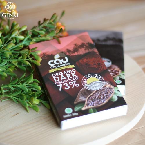 Gambar Cau Chocolates Organic Dark Chocolate - 73% Sea Salt Nibs dari Yen's Baby & Kid Official Shop Kota Bandung Tokopedia