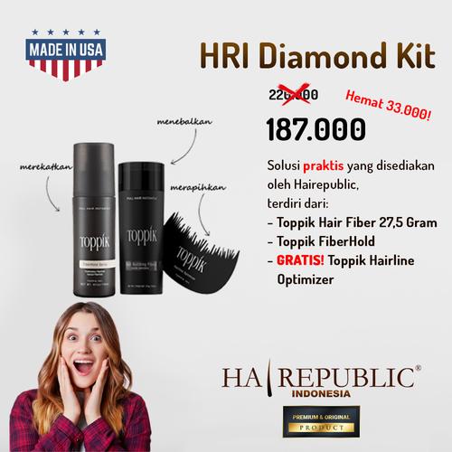 Foto Produk Toppik Hair Kit Diamond (Fiber 27.5G + Fiberhold + Hair Optimizer) dari HAIREPUBLIC Group
