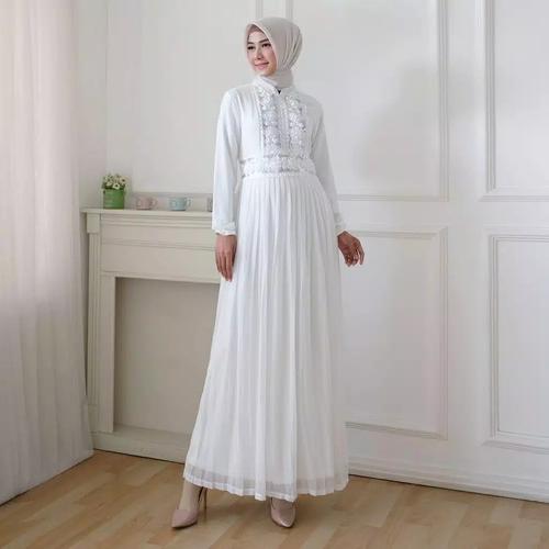 Jual Gamis Putih Wanita Gamis Plisket Brukat Baju Muslim Wanita M Kota Bekasi Davasyifa Shop Tokopedia