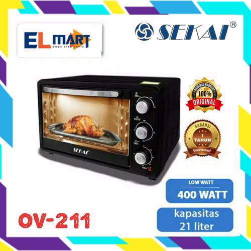 Foto Produk Oven Listrik Low Watt Sekai 21 Liter OV 211 - OV211 Pemanas Atas Bawah dari elmart