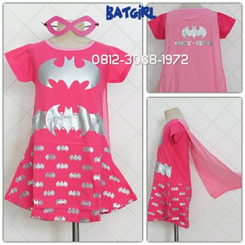 Foto Produk Dress Kostum Karakter Superhero SUPERGIRL BATGIRL Pink Silver 3-9 Thn - Batgirl, 4 dari Bebagus