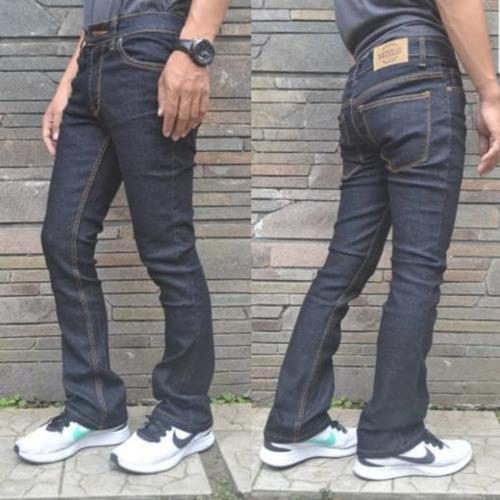 Foto Produk Celana Jeans Slimfit Pria Cutbray Blueblack | Flare | Hitam Garment - BLUEBLACK, 27 dari Grosir Bandung