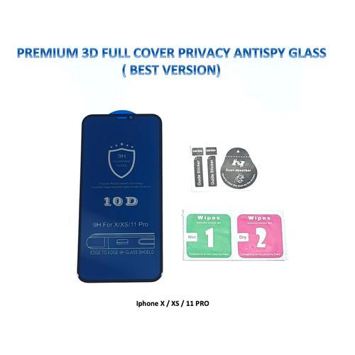 Foto Produk Iphone X / XS 11 PRO 3D FULL Privacy Anti Spy / Antispy Tempered Glass dari Pro Glass