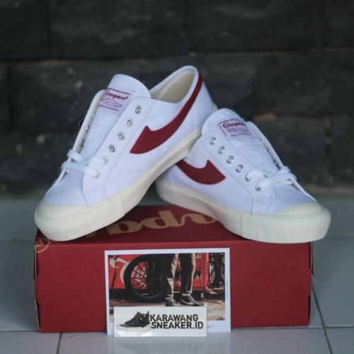 Foto Produk Sepatu Compass Gazelle Low White Red dari Karawang Sneaker ID