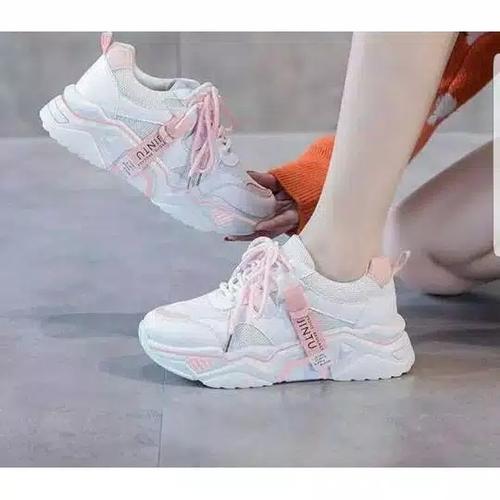 Jual Sepatu Jintu Sneakers Fashion Wanita bisa COD Hitam, 39