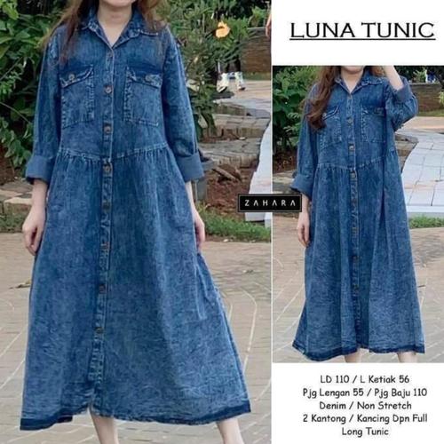 Jual meidy tunik jeans/tunik atasan 