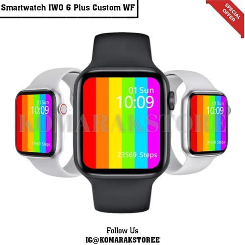 Foto Produk Smartwatch IWO 6 Plus W46 Wireless Charger Bisa Custom WF Komarakstore - Hitam, 40mm dari KomarakStoreS