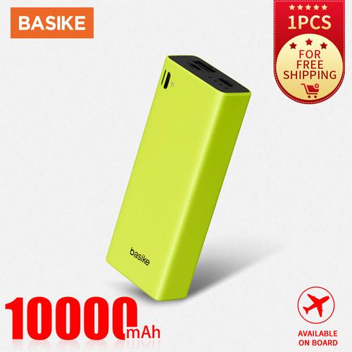 Foto Produk Power Bank Murah Mini Dual USB LCD BASIKE 10000 mAh Bank Ori Fast - PT801 - Green dari Basike Official Store