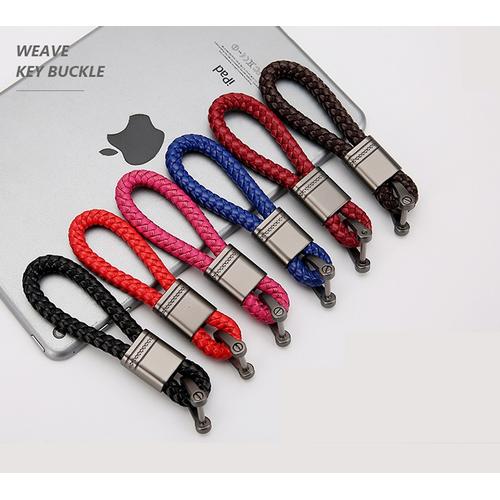 Foto Produk WK06 Strap Gantungan Kunci Mobil Motor Kulit Motif Tambang Bonus Obeng - pink dari EnnWen Online Store