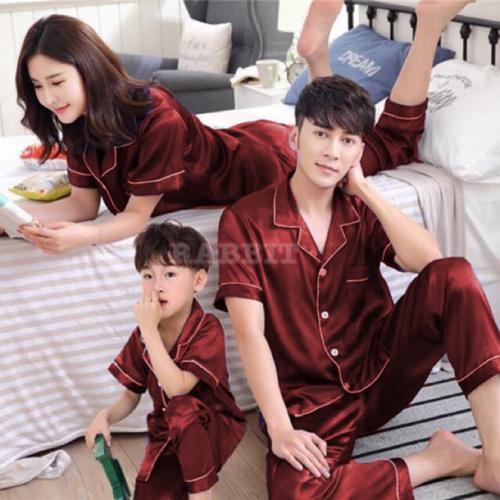 Gambar Piyama SATIN exclusive bisa couple mom and kids and family - KIDS 0 dari Aqilashop14 Kota Tangerang Tokopedia