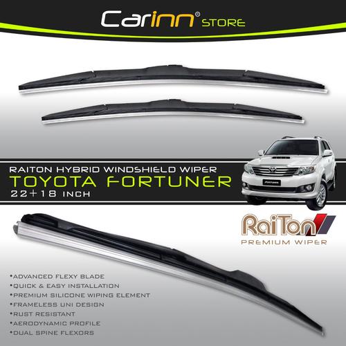 Foto Produk Raiton Sepasang Wiper Hybrid Kaca Depan Mobil Toyota Fortuner 22" &18" dari Carinn Store