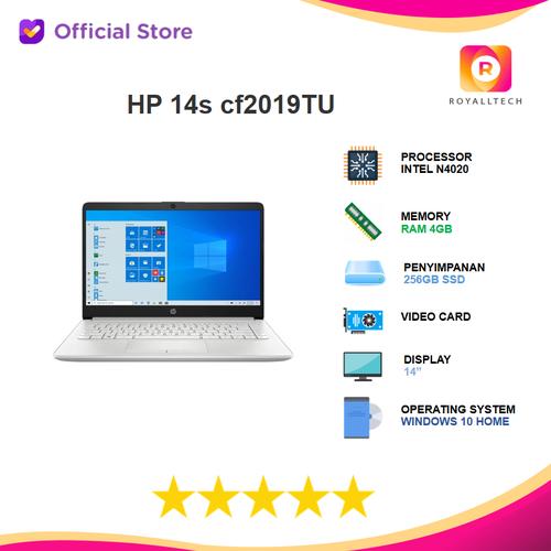 Foto Produk HP 14s cf2019TU N4020 4GB 256ssd W10 + OHS 14" BACKLIT dari royalltech