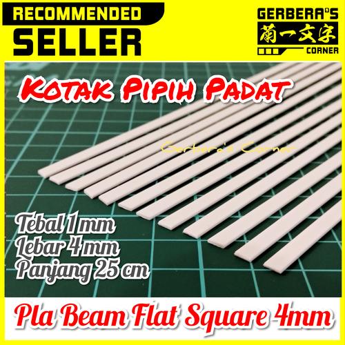 Foto Produk Plastic Beam Flat Square 4mm Pla Beam Plastic Plate Custom Model Kit dari Gerbera's Corner