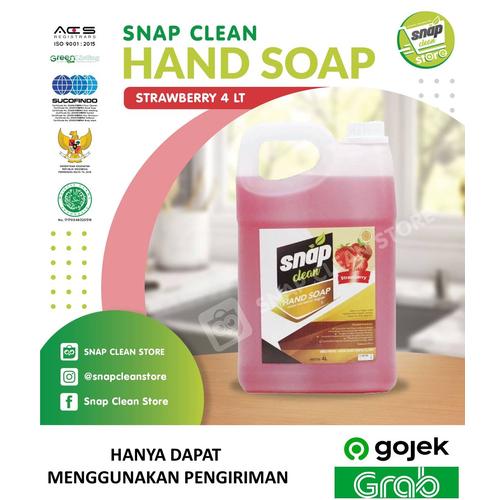 Foto Produk Snap Clean Hand Soap Sabun Cuci Tangan - 4L (Khusus Gojek & Grab) - Stroberry dari Snapclean Store