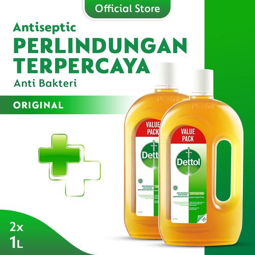 Foto Produk Dettol Cairan Antiseptik 1 Liter x2 Pcs dari Dettol Official Store