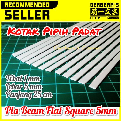 Foto Produk Plastic Beam Flat Square 5mm Pla Beam Plastic Plate Custom Model Kit dari Gerbera's Corner