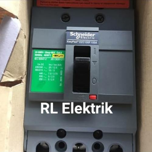 Foto Produk MCCB SCHNEIDER EZC100F 3 PHASE 60A 75A 80A 100A - 100A dari Rezeki Lancar Electric