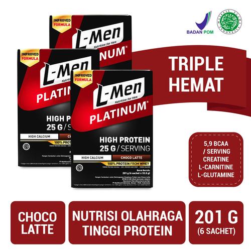 Foto Produk Triple Pack: L-Men Platinum Choco Latte Box (6 Sch) dari NutriMart