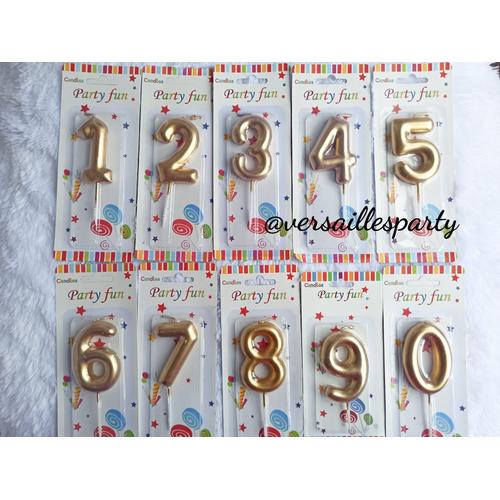 Foto Produk Lilin Angka Gold/ Lilin Ulang Tahun / Lilin Tiup / Lilin Gold dari Versailles Flower