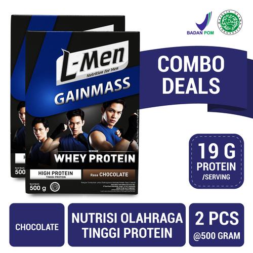 Foto Produk Twin Pack: L-Men Gain Mass Chocolate 500gr dari NutriMart