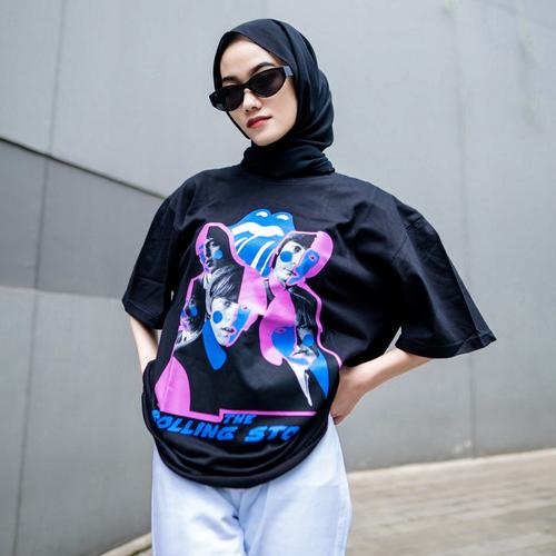 Foto Produk JINISO T-Shirt The Rolling Stones Oversize Tee | Kaos dari JINISO.ID