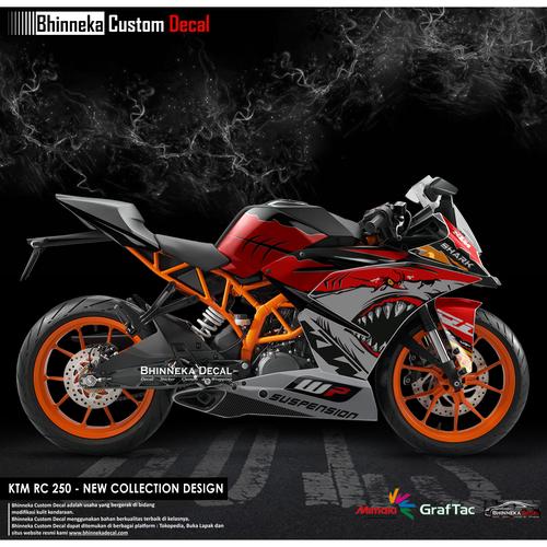 DECAL REGULER CLASS KTM RC RED SHARK 