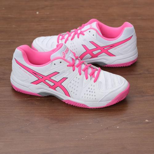 white and pink asics