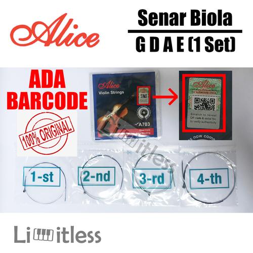 Foto Produk Senar Biola / Violin Strings 1/2 3/4 4/4 Alice A703 Original dari Limit-less Store