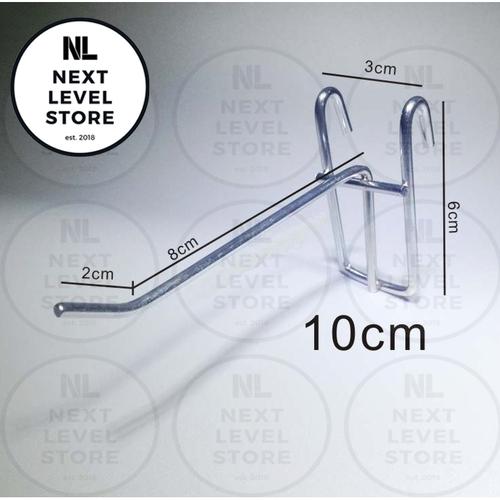 Foto Produk Hook Stainless 10 15 20 25 CM Stik Gantungan Cantolan Ram Display Rak - 10 CM dari NEXT LEVEL STORE