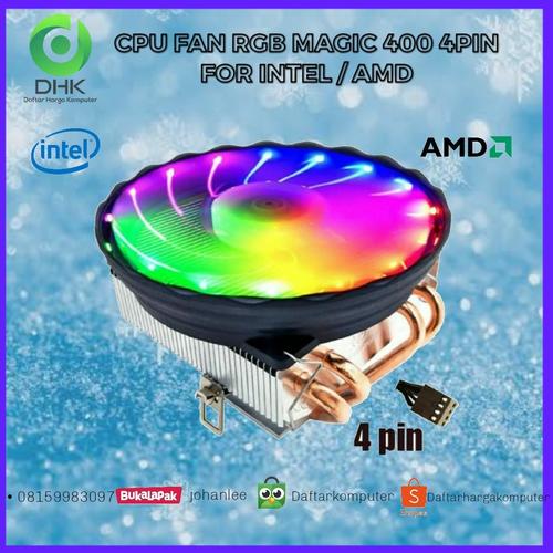 Foto Produk Cpu Fan Cooler Ice Magic M400 LED For Intel Dan Amd dari daftar harga komputer