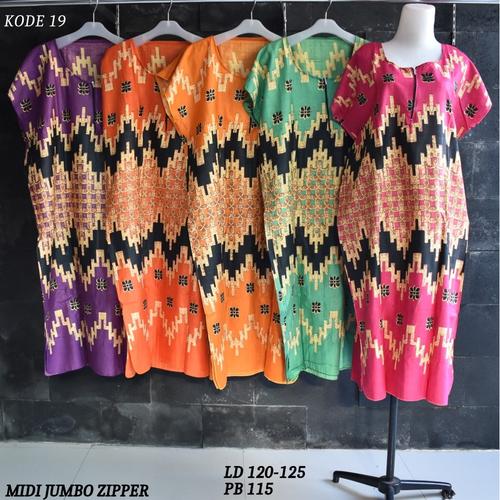 Foto Produk Grosir Daster Midi Jumbo Rayon Busui Zipper Murah Baju Tidur Kode 19 dari Rumah Batik Pekalongan 2