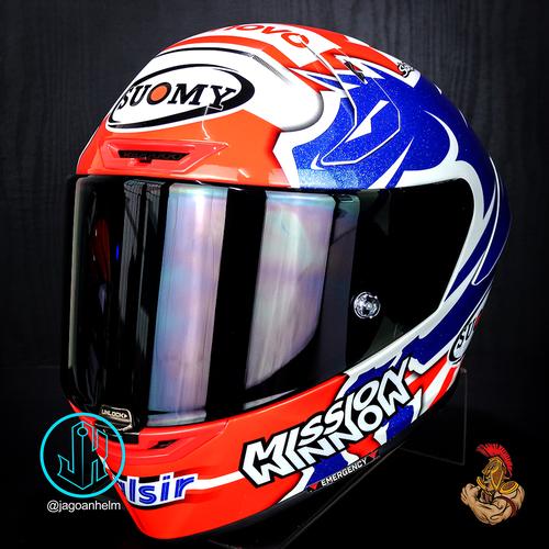Foto Produk SUOMY HELM SR-GP DOVI RE 2019 | RED FLUO BLUE | SINGLE VISOR dari Jagoan Helm
