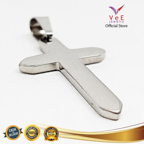 Foto Produk Liontin Titanium Salib Polos Minimalis - VeE Kalung Liontin Titanium dari Vee Jewelry