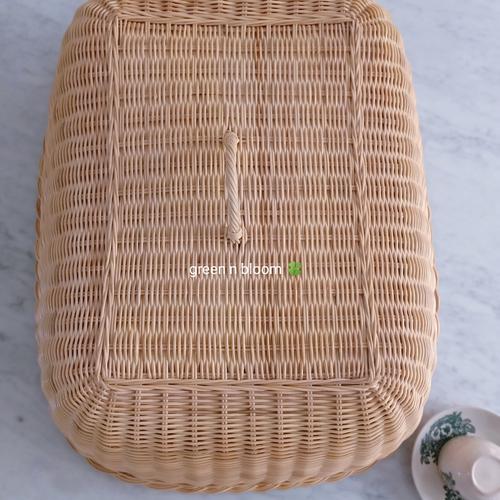 Foto Produk tudung saji rotan besar tutup saji persegi jumbo dari Green n Bloom