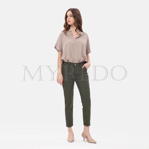 Foto Produk MYREDO - Baggy Pants Drill / Celana Bahan Panjang Wanita 6022 - Hitam, L dari myredo