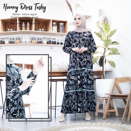 Jual Baju Gamis Wanita Terbaru Katun Rayon Home Dress Daster Panjang Muslim Black Kota Surabaya Viana Hijab Tokopedia