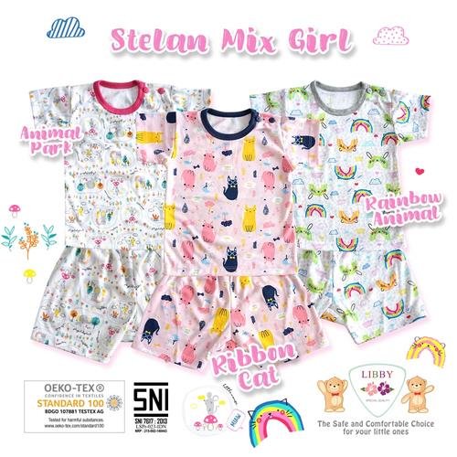 Foto Produk LIBBY Setelan Oblong Pendek & Celana Pendek S,M,L (MIX GIRL) - SIZE S, ANIMAL PARK dari Lemari Anak