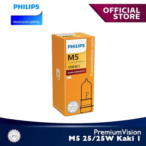 Foto Produk PremiumVision 25/25W-1 M5 ( Kaki 1 ) 12163C1 Bola Lampu Motor Philips dari Philips Moto