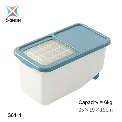Foto Produk Oxihom S811 Tempat Beras Kacang Penyimpanan Makanan Rice Storage - S8111 Biru dari Oxihom