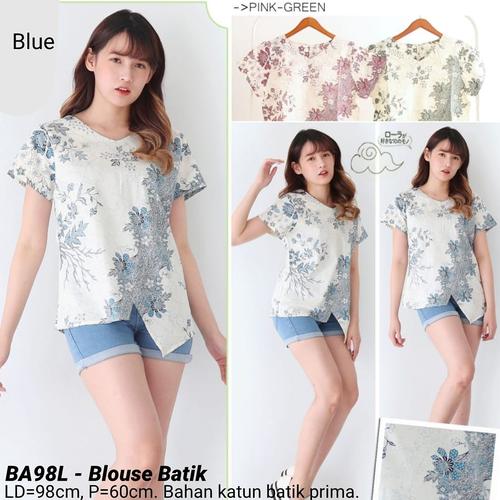 Foto Produk BLOUSE ELLEN BATIK CANTIK ATASAN KERJA KANTOR WANITA CANTIK MURAH - Blue dari Ace Sakura Fashion