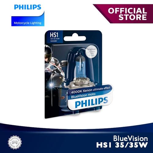 Foto Produk BlueVision 35/35W HS1 4000K 12636BVB1 Bola Lampu Motor Philips dari Philips Moto