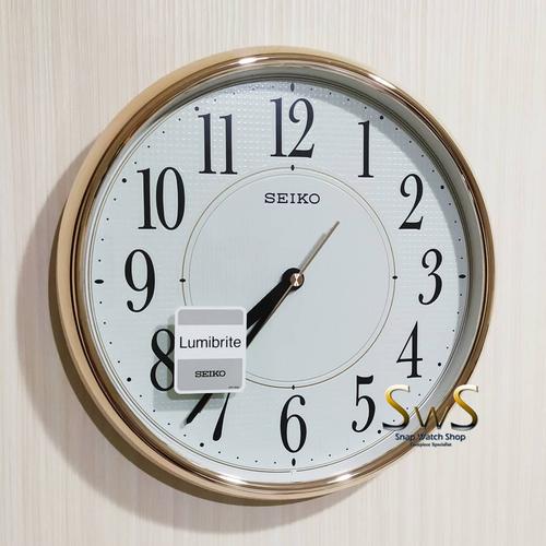 Jual SEIKO QXA671 Rose Gold Lumibrite Quiet Sweep Wall Clock Original Jakarta Barat Snap