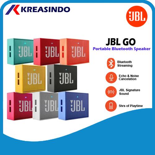 Foto Produk Speaker Portable Bluetooth JBL GO Original Garansi Resmi IMS - Hitam dari Kreasindo Online