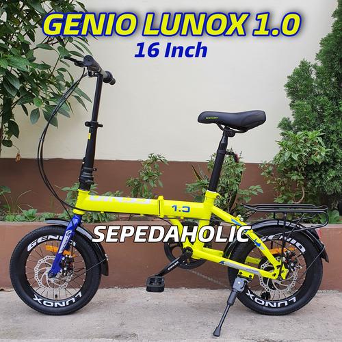 Foto Produk Sepeda Lipat 16 Inch GENIO Lunox 1.0 Rem Cakram 7 Speed dari Sepeda Holic