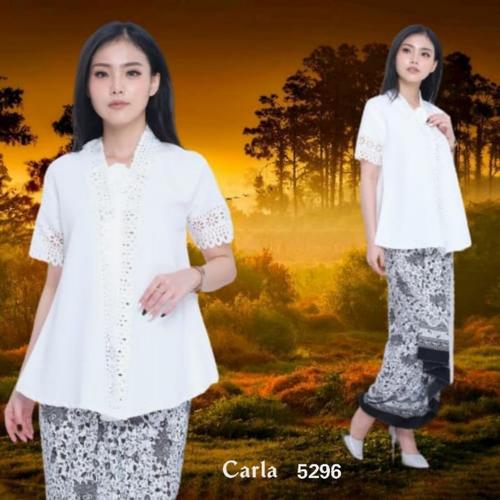 Foto Produk Kebaya Encim Senada Wanita Modern Katun Laser Import - Putih, L dari sinka