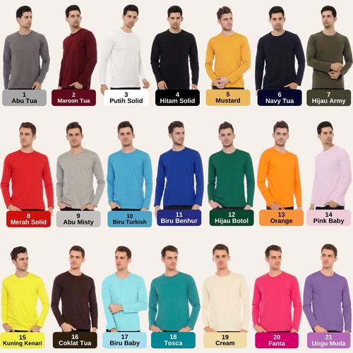 Foto Produk kaos polos cotton combed 30s lengan panjang top quality - S dari importir_polyflex