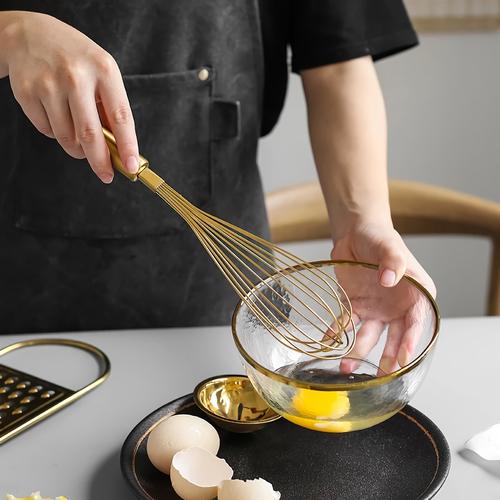 Foto Produk Golden Whisk / Nordic Egg Whisker (pengocok telur warna emas) dari gratohome