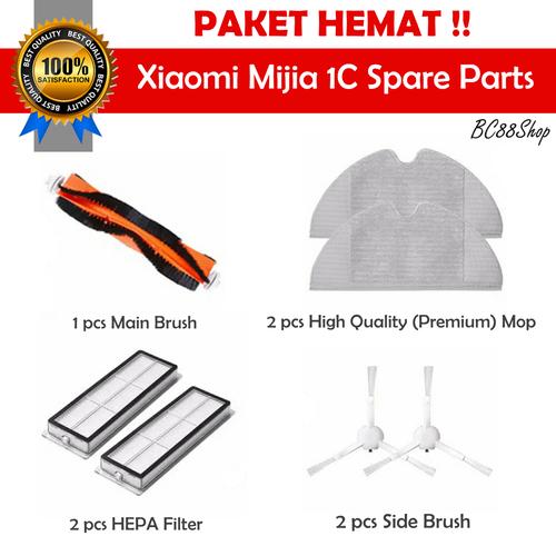 Foto Produk Paket Hemat Xiaomi Mijia 1C parts (Main Brush, Mop, HEPA, Side Brush) dari BC88Shop