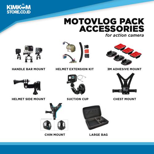 Jual Motovlog Accessories Pack Action Camera GoPro, SJ CAM, BPRO